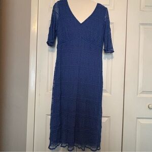 Elegant Blue Lace Dress